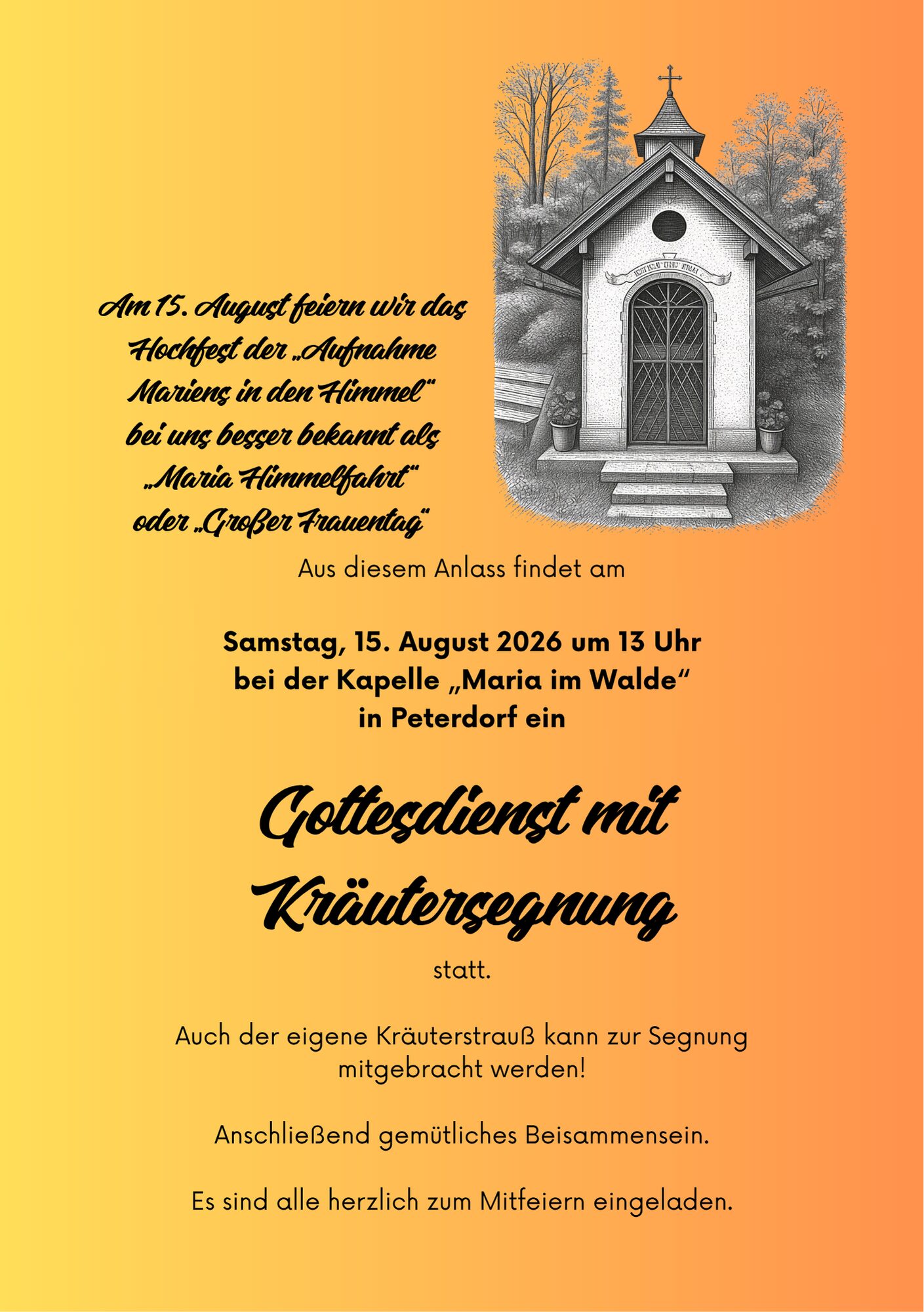 15.08.2026 – Maria Himmelfahrt 2026